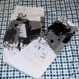 Black,white,gray Camouflage pants